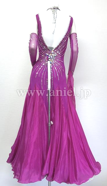 社交ダンスドレス・衣装のドレスネットアニエル / M6430・紫 